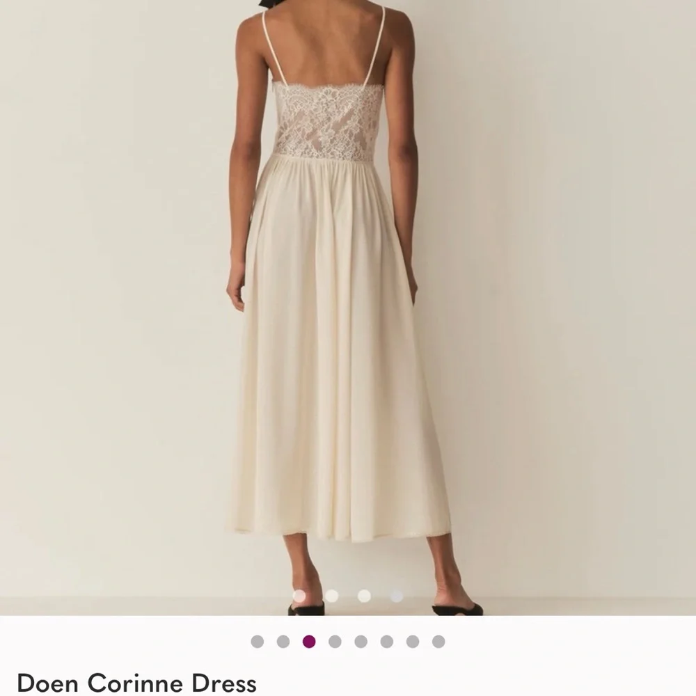 Doen Corinne Lace Midi Dress in Cream - Picture 2 of 7